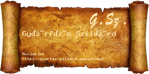 Gyárfás Szilárd névjegykártya